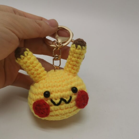 Other - Cute Handmade Crochet Doll Keychain Pikachu Pendant DIY Knitting Gift